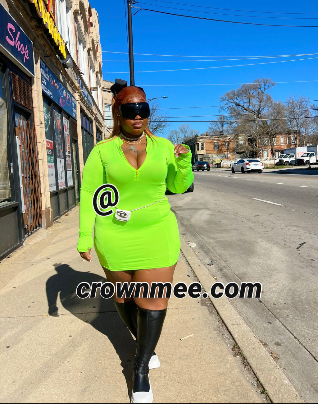Lime Popout Dress