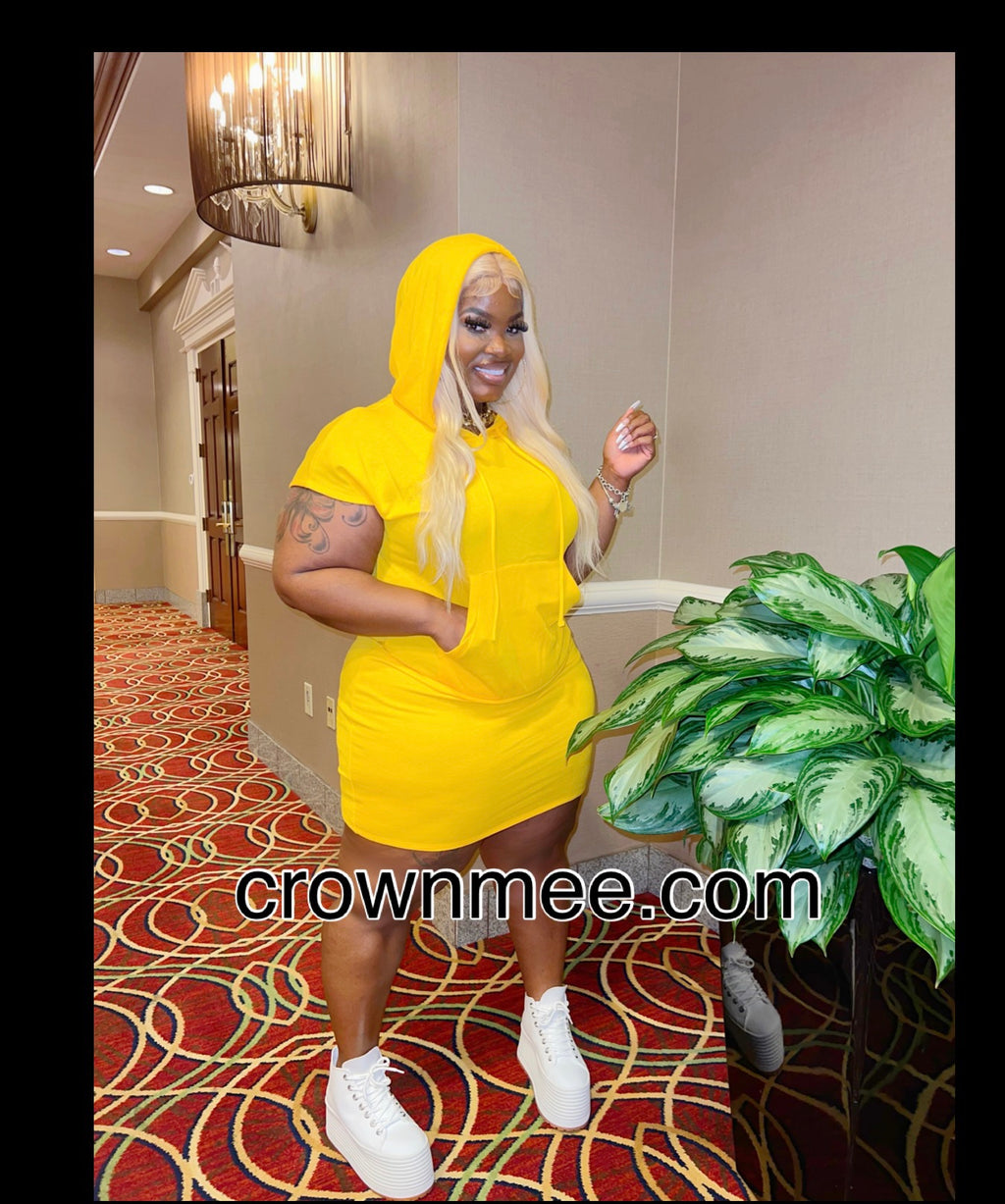 Yellow Hoodie Dress